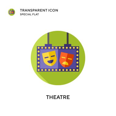 Tiyatro vektör simgesi. Düz çizim. EPS 10 vektörü.