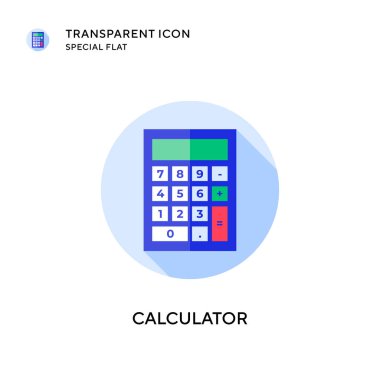 Hesap makinesi vektör simgesi. Düz çizim. EPS 10 vektörü.