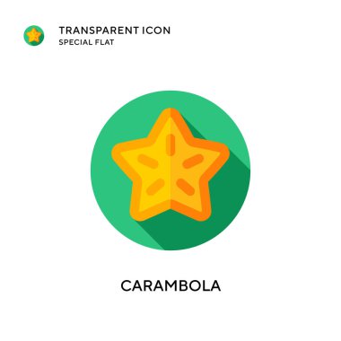 Carambola vektör simgesi. Düz çizim. EPS 10 vektörü.