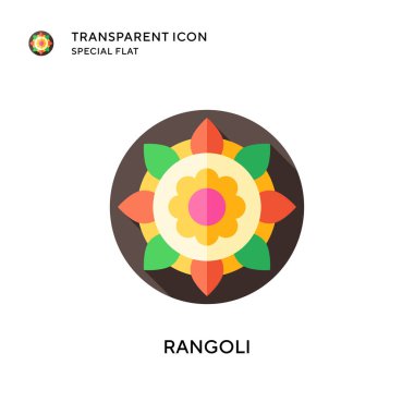 Rangoli vektör simgesi. Düz çizim. EPS 10 vektörü.
