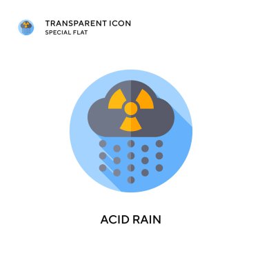 Asit yağmuru vektör simgesi. Düz çizim. EPS 10 vektörü.
