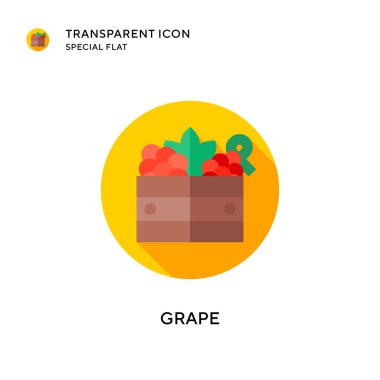 Üzüm vektör simgesi. Düz çizim. EPS 10 vektörü.