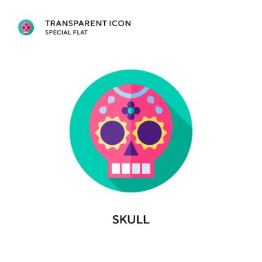 Kafatası vektör simgesi. Düz çizim. EPS 10 vektörü.