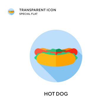 Hot dog vektör simgesi. Düz çizim. EPS 10 vektörü.