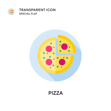 Pizza vektör simgesi. Düz çizim. EPS 10 vektörü.