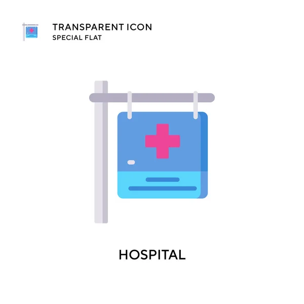 Icono Vectorial Hospital Ilustración Estilo Plano Eps Vector — Archivo Imágenes Vectoriales