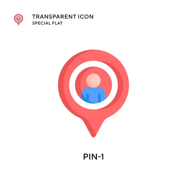 Pin 1矢量图标 平面风格的插图 Eps 10病媒 — 图库矢量图片