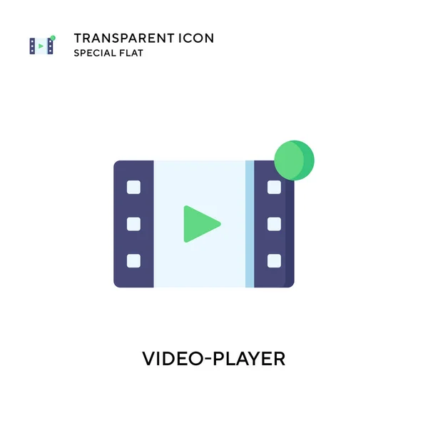 Ícone Vetor Vídeo Player Ilustração Estilo Plano Vetor Eps — Vetor de Stock