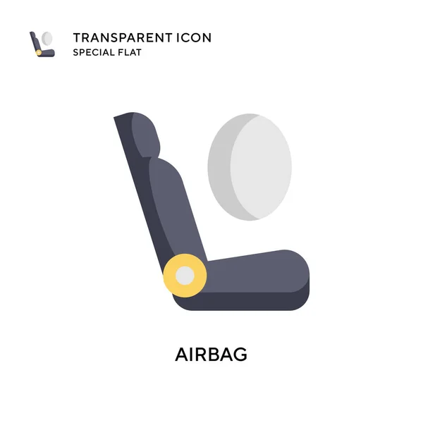 Ícone Vetorial Airbag Ilustração Estilo Plano Vetor Eps — Vetor de Stock