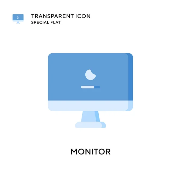 Monitor Icono Vector Ilustración Estilo Plano Eps Vector — Vector de stock