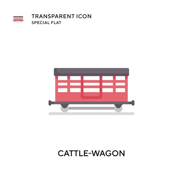 Cattle-wagon vector icon. Flat style illustration. EPS 10 vector. — Stock Illustration Cattle Wagon Vector Icon Flat Style Illustration Eps Vector Stock Illustration