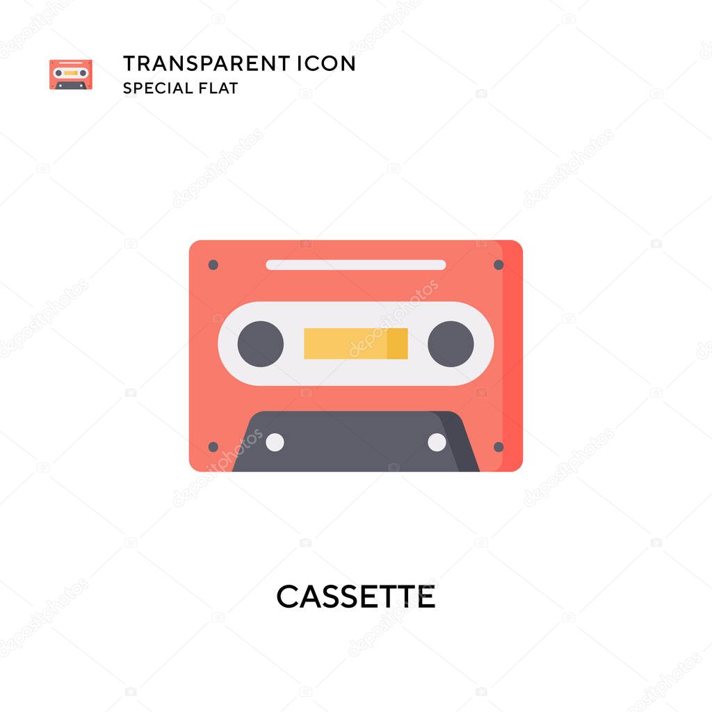 Cassette vector icon. Flat style illustration. EPS 10 vector.