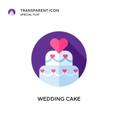 Düğün pastası ikonu. Düz çizim. EPS 10 vektörü.