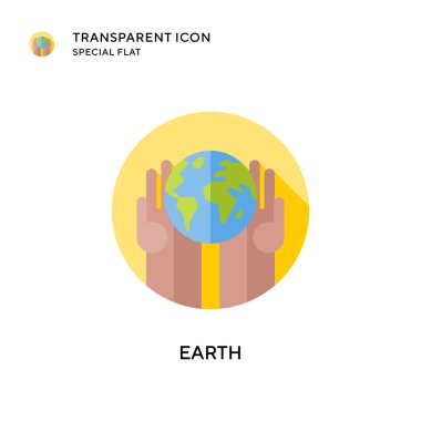 Dünya vektör simgesi. Düz çizim. EPS 10 vektörü.