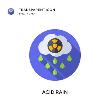 Asit yağmuru vektör simgesi. Düz çizim. EPS 10 vektörü.
