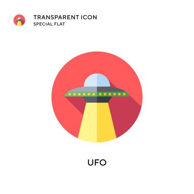 Ufo vektör simgesi. Düz çizim. EPS 10 vektörü.
