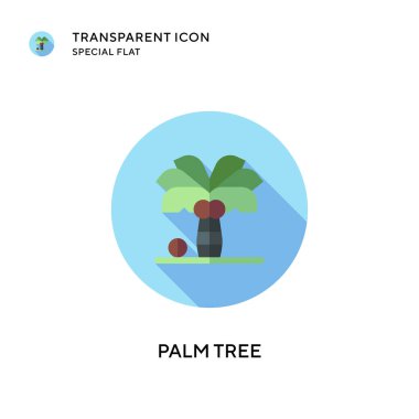 Palmiye ağacı vektör simgesi. Düz çizim. EPS 10 vektörü.