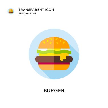Burger vektör ikonu. Düz çizim. EPS 10 vektörü.