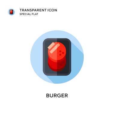 Burger vektör ikonu. Düz çizim. EPS 10 vektörü.