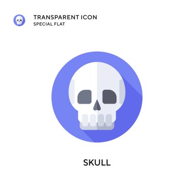 Kafatası vektör simgesi. Düz çizim. EPS 10 vektörü.