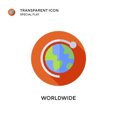 Dünya çapında vektör simgesi. Düz çizim. EPS 10 vektörü.