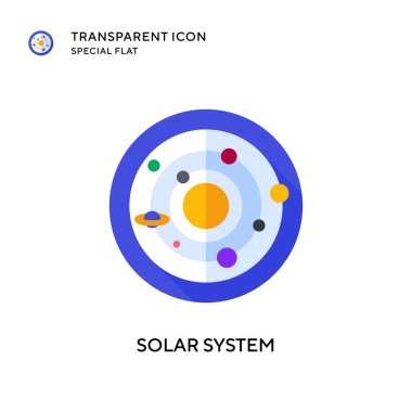 Güneş sistemi vektör simgesi. Düz çizim. EPS 10 vektörü.