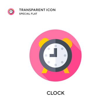 Saat vektör simgesi. Düz çizim. EPS 10 vektörü.