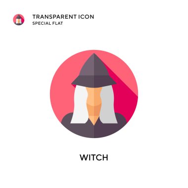 Cadı vektör simgesi. Düz çizim. EPS 10 vektörü.