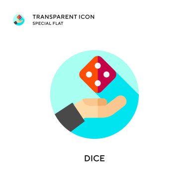 Dice vektör simgesi. Düz çizim. EPS 10 vektörü.