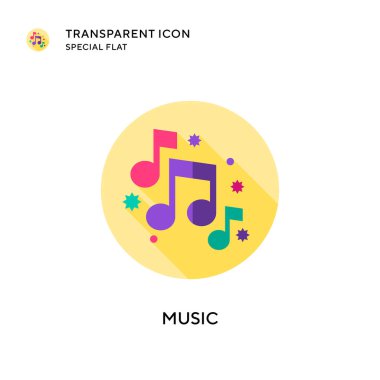 Müzik vektörü simgesi. Düz çizim. EPS 10 vektörü.