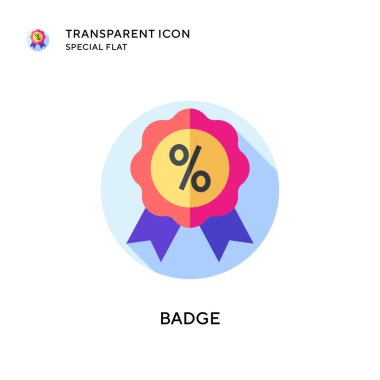 Rozet vektör simgesi. Düz çizim. EPS 10 vektörü.