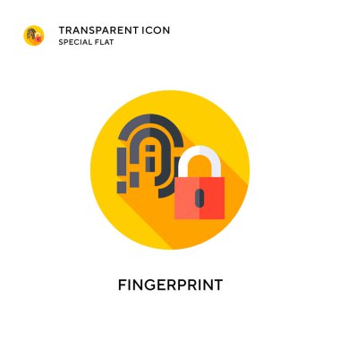 Parmak izi vektör simgesi. Düz çizim. EPS 10 vektörü.