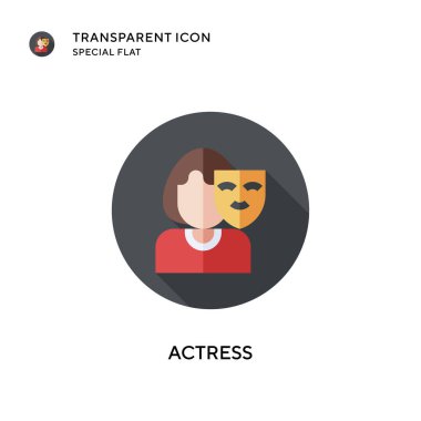 Aktris vektör simgesi. Düz çizim. EPS 10 vektörü.