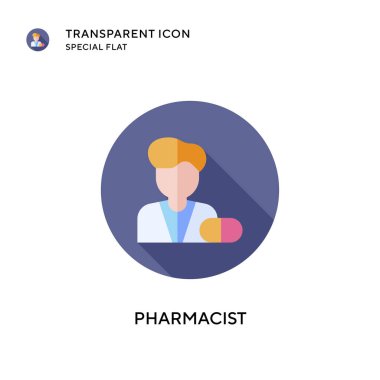 Eczacı vektör ikonu. Düz çizim. EPS 10 vektörü.