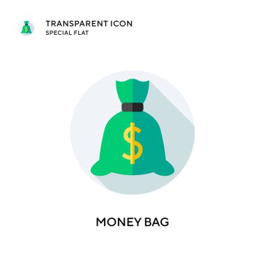 Para çantası vektör simgesi. Düz çizim. EPS 10 vektörü.