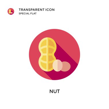 Fındık vektörü simgesi. Düz çizim. EPS 10 vektörü.