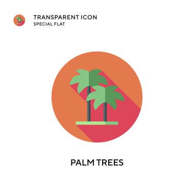 Palmiye ağaçları vektör simgesi. Düz çizim. EPS 10 vektörü.