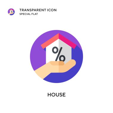 Ev vektör simgesi. Düz çizim. EPS 10 vektörü.