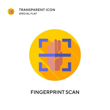 Parmak izi tarama vektör simgesi. Düz çizim. EPS 10 vektörü.