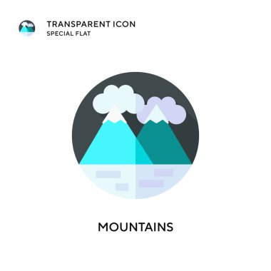 Dağlar vektör simgesi. Düz çizim. EPS 10 vektörü.