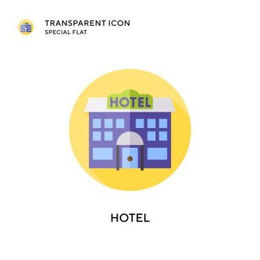 Otel vektör simgesi. Düz çizim. EPS 10 vektörü.