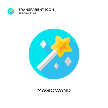 Sihirli değnek vektör simgesi. Düz çizim. EPS 10 vektörü.