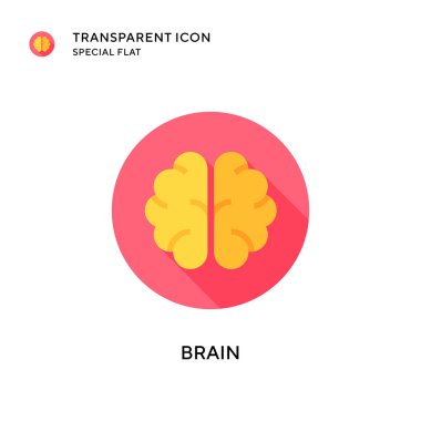 Beyin vektör simgesi. Düz çizim. EPS 10 vektörü.