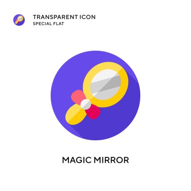 Sihirli ayna vektör simgesi. Düz çizim. EPS 10 vektörü.