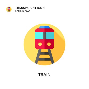 Tren vektör simgesi. Düz çizim. EPS 10 vektörü.