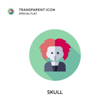 Kafatası vektör simgesi. Düz çizim. EPS 10 vektörü.