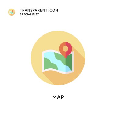 Harita vektör simgesi. Düz çizim. EPS 10 vektörü.