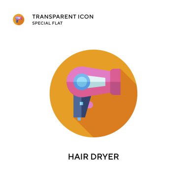 Saç kurutma ikonu. Düz çizim. EPS 10 vektörü.