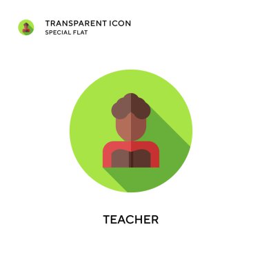 Öğretmen vektör simgesi. Düz çizim. EPS 10 vektörü.