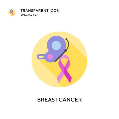 Göğüs kanseri vektör ikonu. Düz çizim. EPS 10 vektörü.